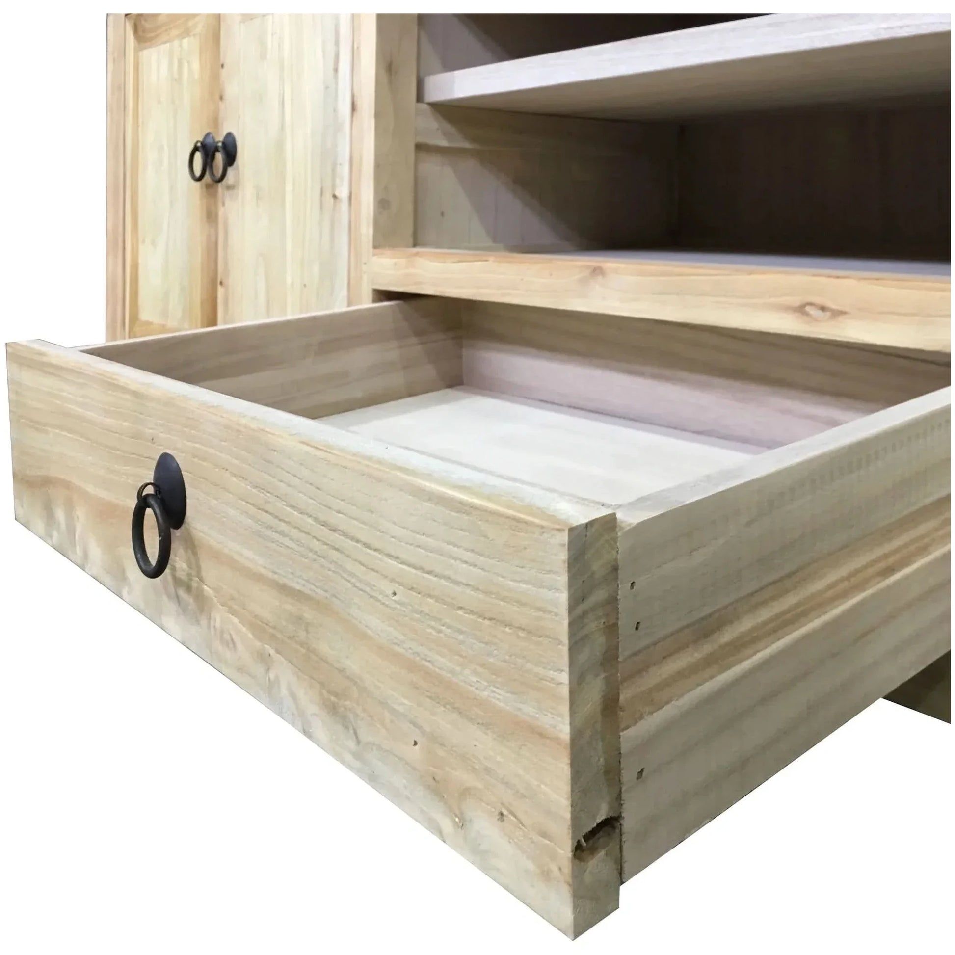Gibraltar Recycled Elm TV Unit 140cm - Chocolate Wood