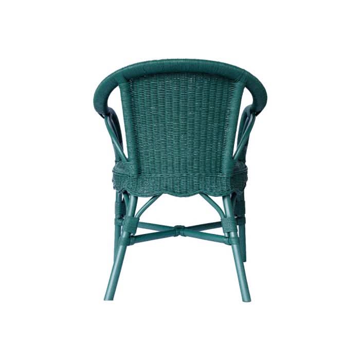 WENGLOR FOREST GREEN RATTAN ARMCHAIR ACCENT CHAIR/ LOUNGE CHAIR - MyChocolateWood