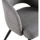 Aimar Fabric Dining Chair in Grey - Chocolate Wood