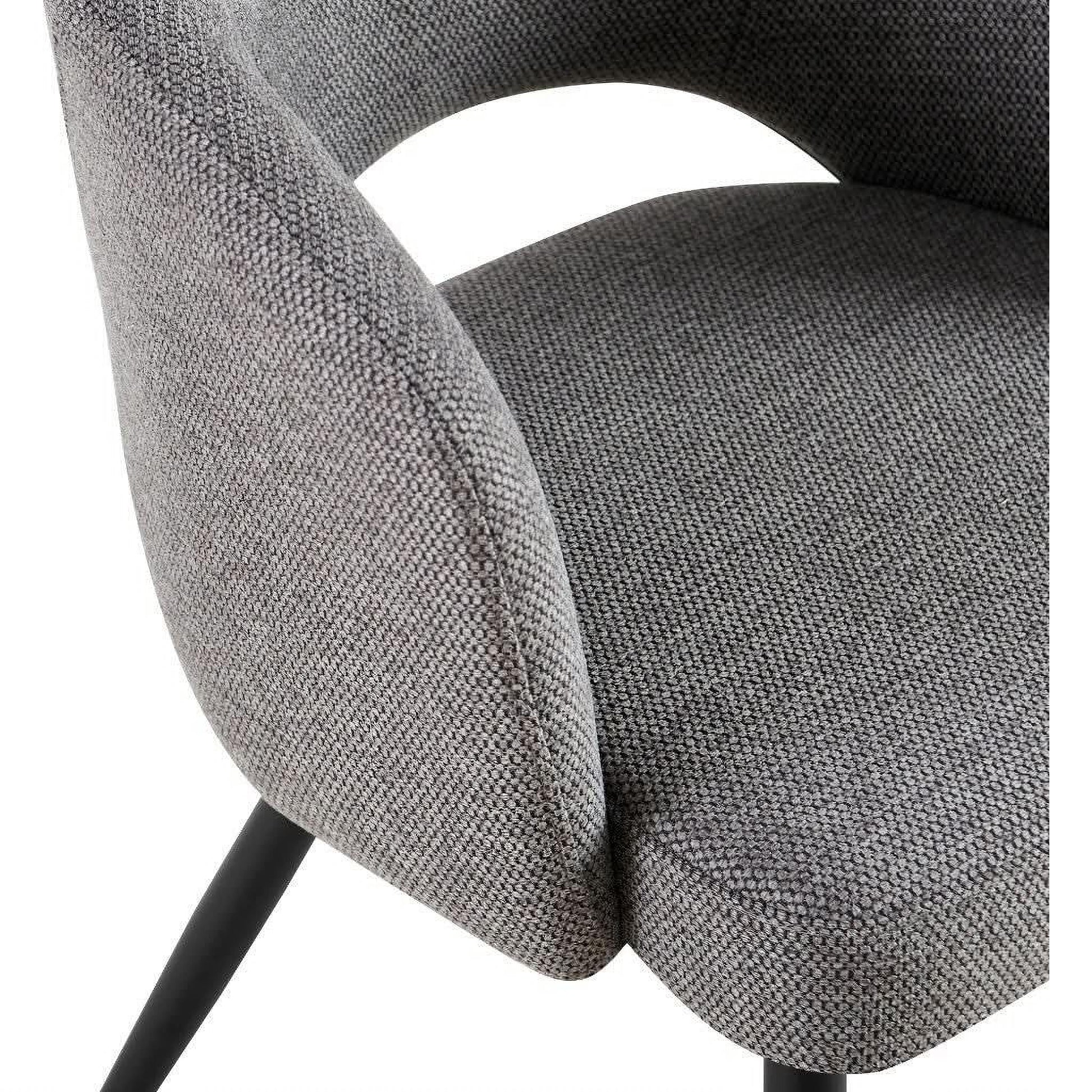 Aimar Fabric Dining Chair in Grey - Chocolate Wood