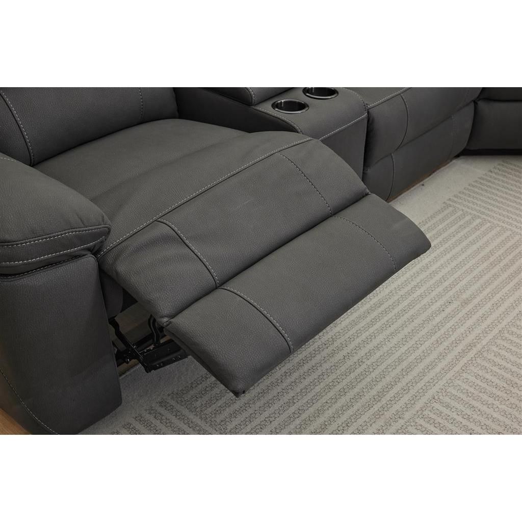 Vernon Rhino Fabric Corner Modular in Jet setting