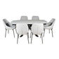 DORIT SWIVEL EXTENSION CERAMIC GLASS DINING TABLE WHITE W:120/180CM - MyChocolateWood