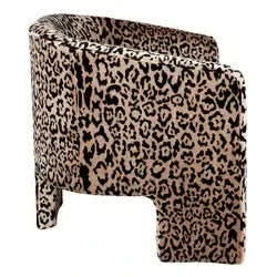 GRETCHEN LEOPARD CHENILLE ARMCHAIR - MyChocolateWood