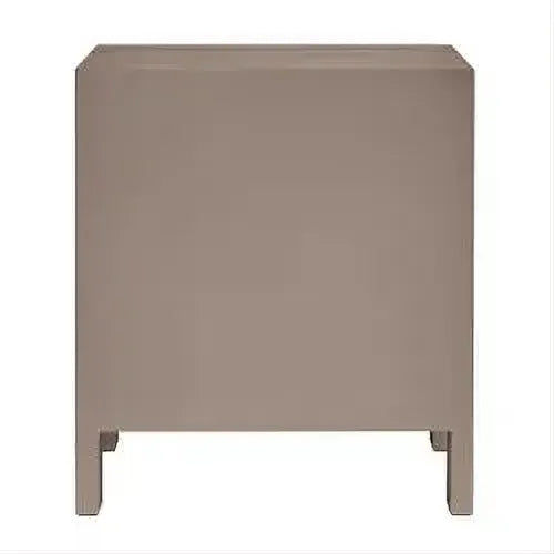 Jayla Large 2-Drawer Bedside Table in Taupe - Chocolate Wood