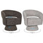 Lester Fabric Accent Armchair with 360 Degree Swivel in Chocolate - Chocolate Wood