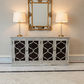 REINA GREYWASHED RECYCLED TIMBER/HERITAGE METAL 4-DOOR BUFFET/SIDEBOARD - MyChocolateWood