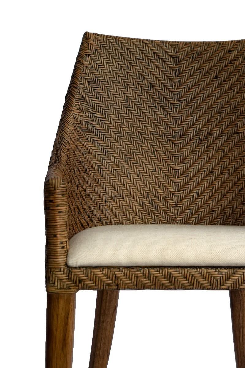 LAMAR RATTAN LOUNGE CHAIR ACCENT CHAIR/ ARMCHAIR MANGO TEAK COLOUR - MyChocolateWood