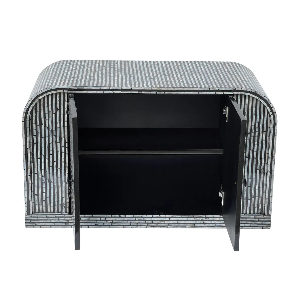 MARNI  MOTHER OF PEARL HAND MADE  2-DOOR SIDEBOARD/BUFFET - MyChocolateWood