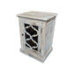 REINA GREYWASHED RECYCLED TIMBER/HERITAGE METAL 1-DOOR BEDSIDE TABLE/CABINET - MyChocolateWood
