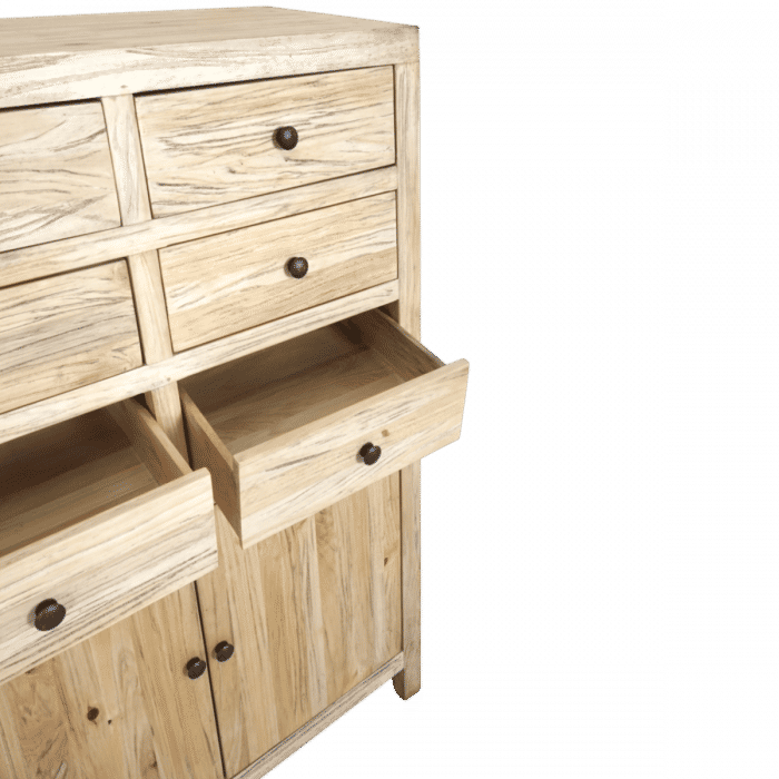 JOELLE 18-DRAWER 6-DOOR FILE CABINET DISTRESSED NATURAL - MyChocolateWood