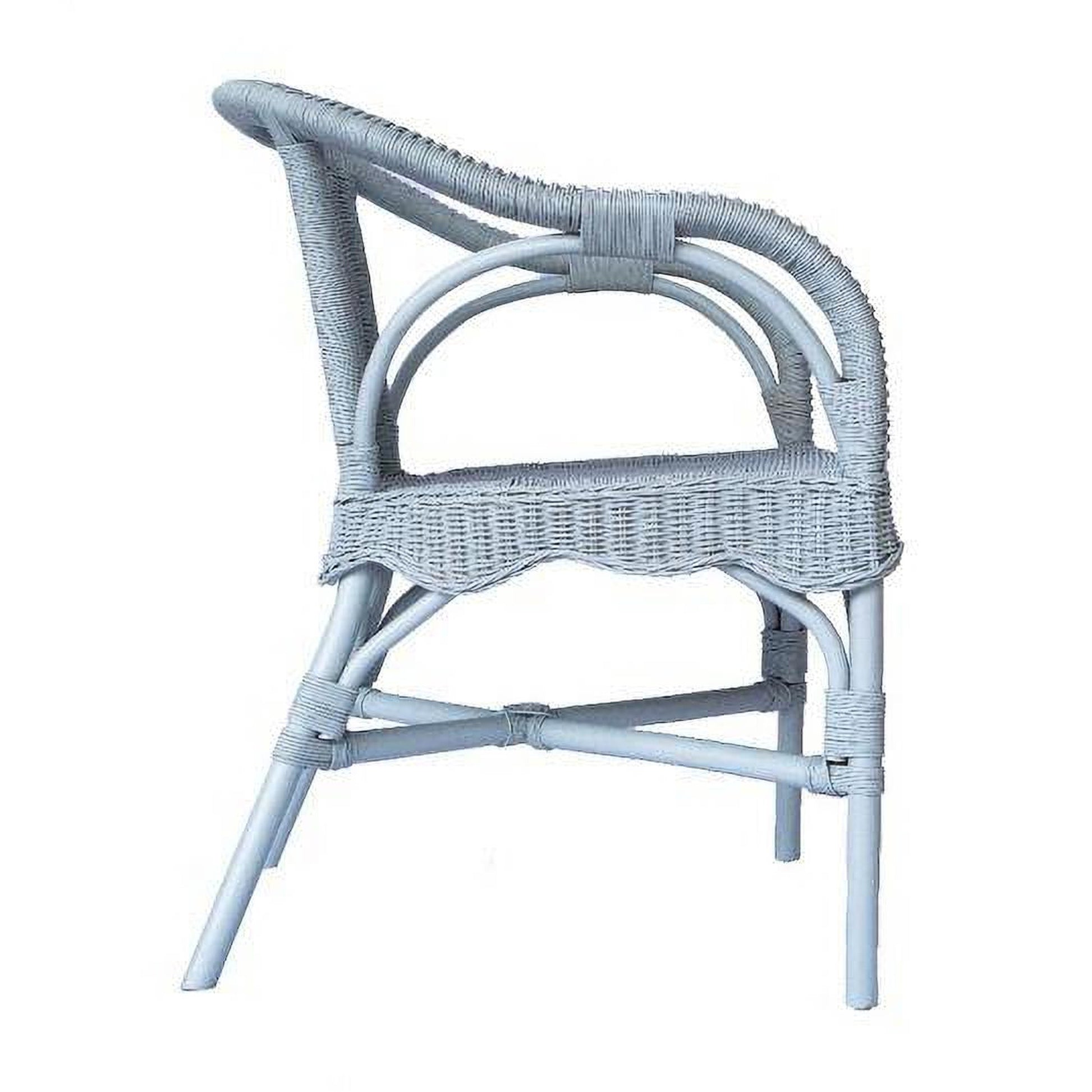 Wenglor Rattan Armchair in Ocean Blue back