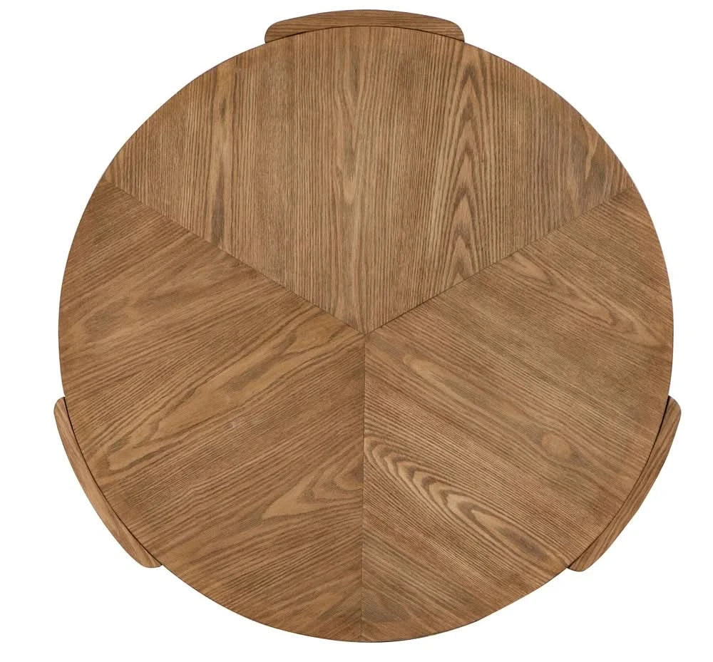 CAYDEN ASH VENEER ROUND COFFEE TABLE NATURAL - MyChocolateWood