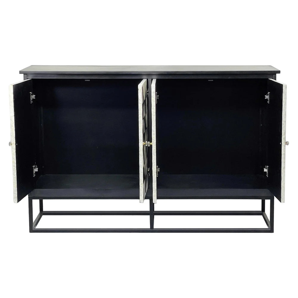 DELTA  MOTHER OF PEARL HAND INLAY 4-DOOR SIDEBOARD/BUFFET - MyChocolateWood