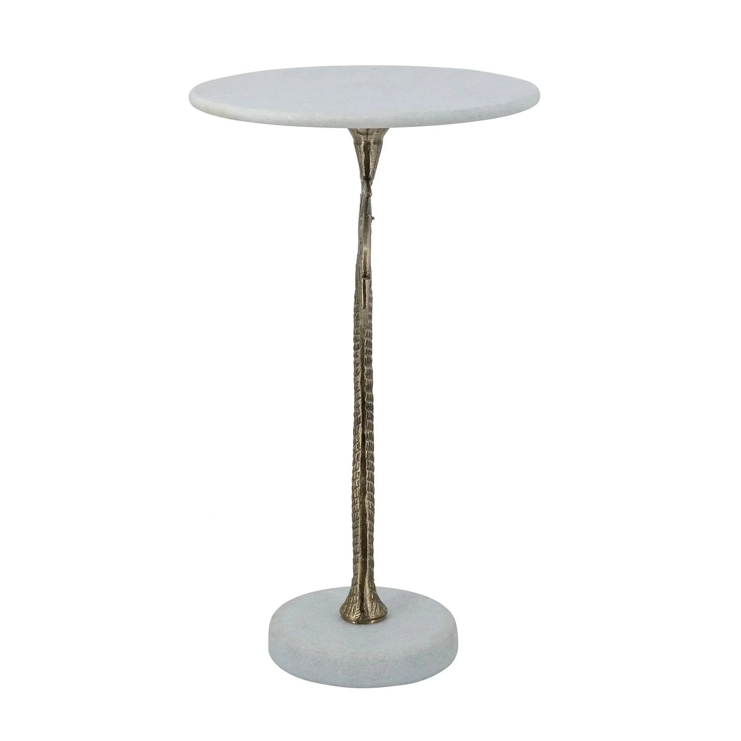 ADDISON MARBLE PALM TREE SIDE TABLE/LAMP TABLE NATURAL