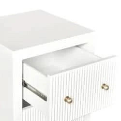 JAYLA PETITE WHITE 2-DRAWER BEDSIDE TABLE - MyChocolateWood