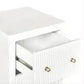 Jayla Petite 2-Drawer Bedside Table in White - Chocolate Wood
