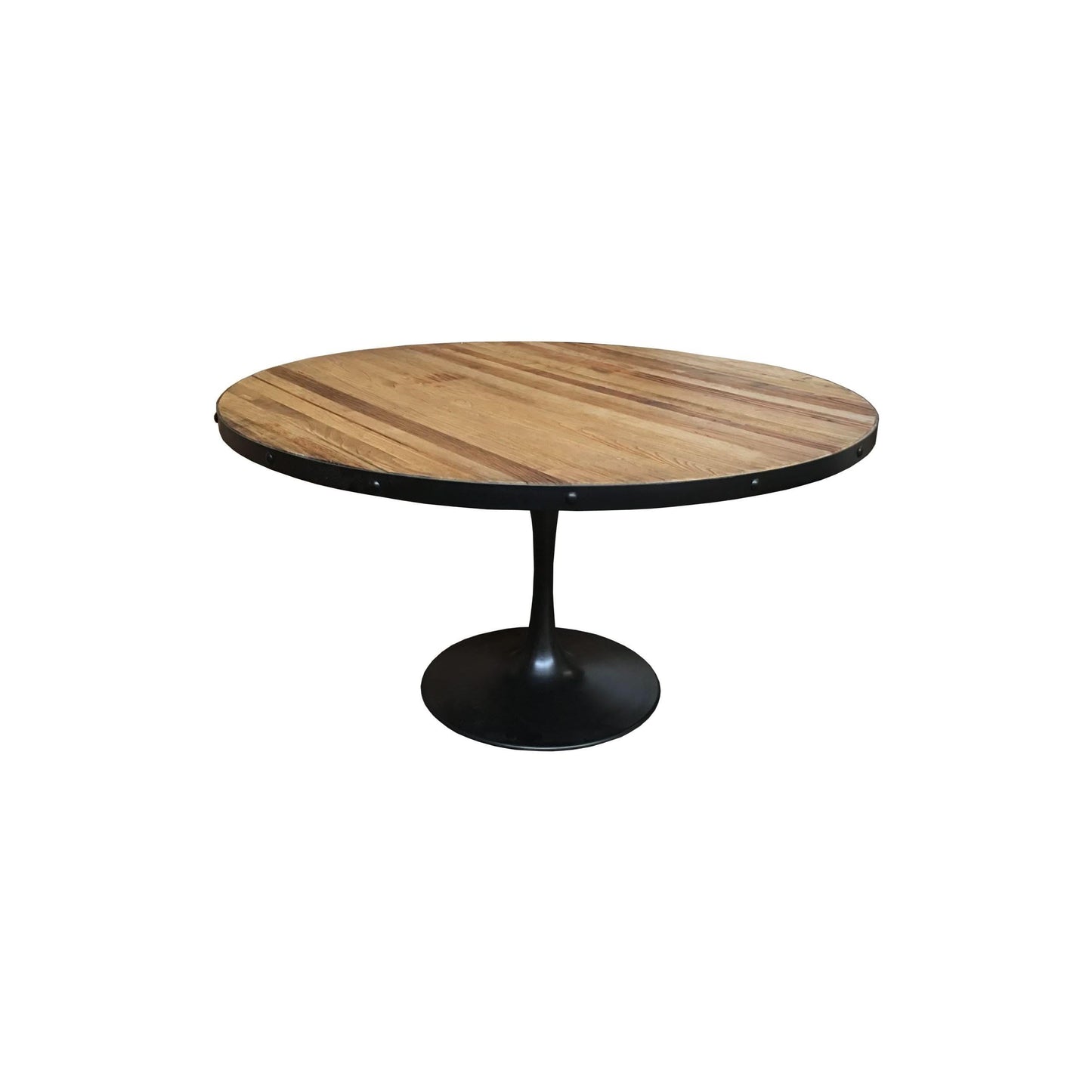 QUENTIN ROUND DINING TABLE IN RECYCLED ELM & IRON 140CM DIAMETER (Copy) - MyChocolateWood
