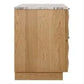 Hampshire 2-Drawer Bedside Table in Natural Oak with River Brown Marble Top - Chocolate Wood