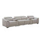 GALLERIA 4-SEATER HOME THEATRE SOFA - 4 ELECTRIC RECLINERS LIGHT GREY - MyChocolateWood