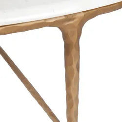 SOREN MARBLE ROUND COFFEE TABLE - BRASS FRAME DIA:120CM - MyChocolateWood