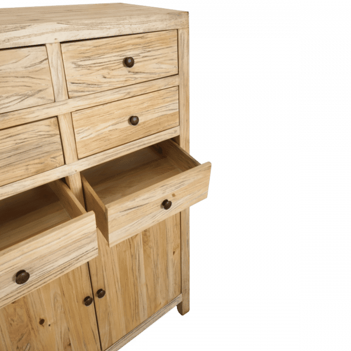 JOELLE 18-DRAWER 6-DOOR FILE CABINET DISTRESSED RUSTIC NATURAL - MyChocolateWood