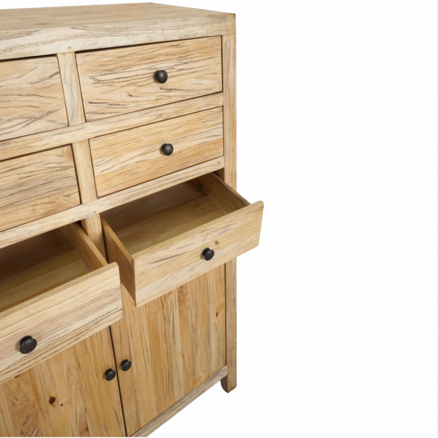 Joelle 18-Drawer 6-Door File Cabinet in Distressed Rustic - Chocolate Wood