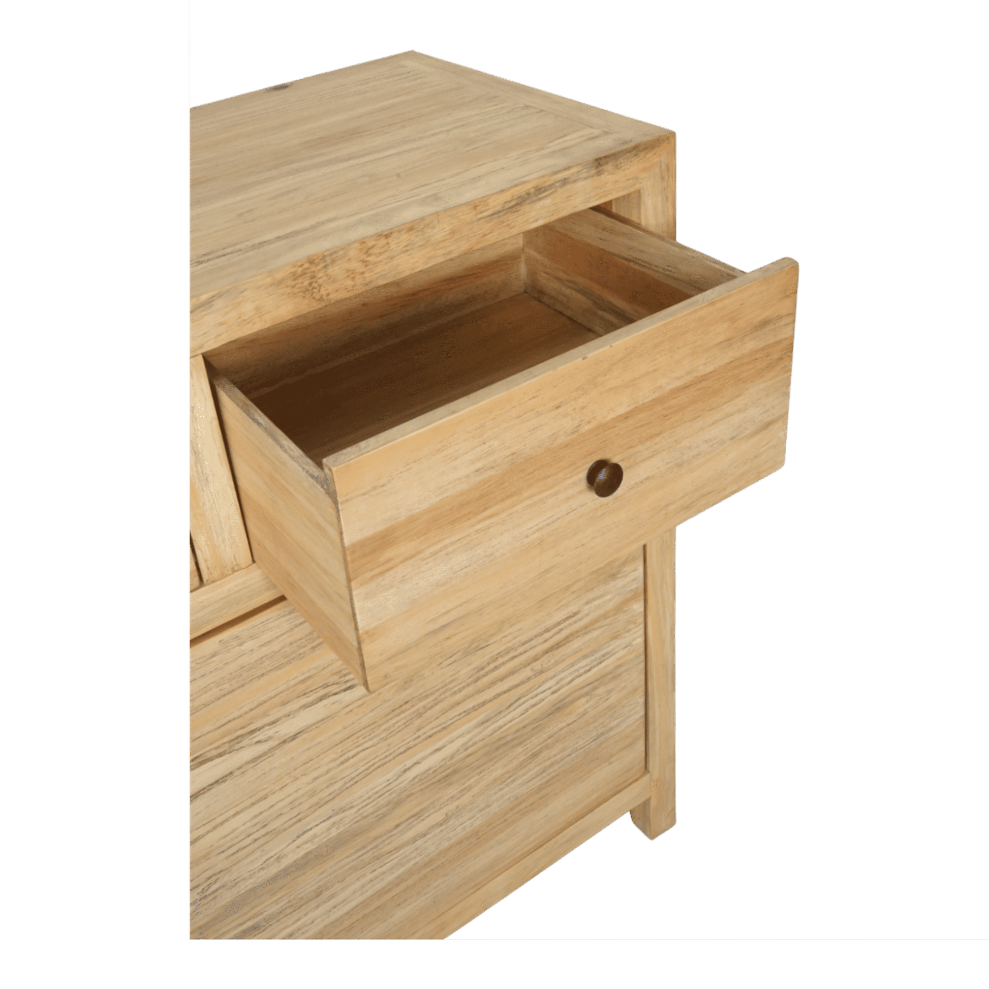 Joelle 3-Drawer 2-Door Buffet in Distressed Rustic - Chocolate Wood