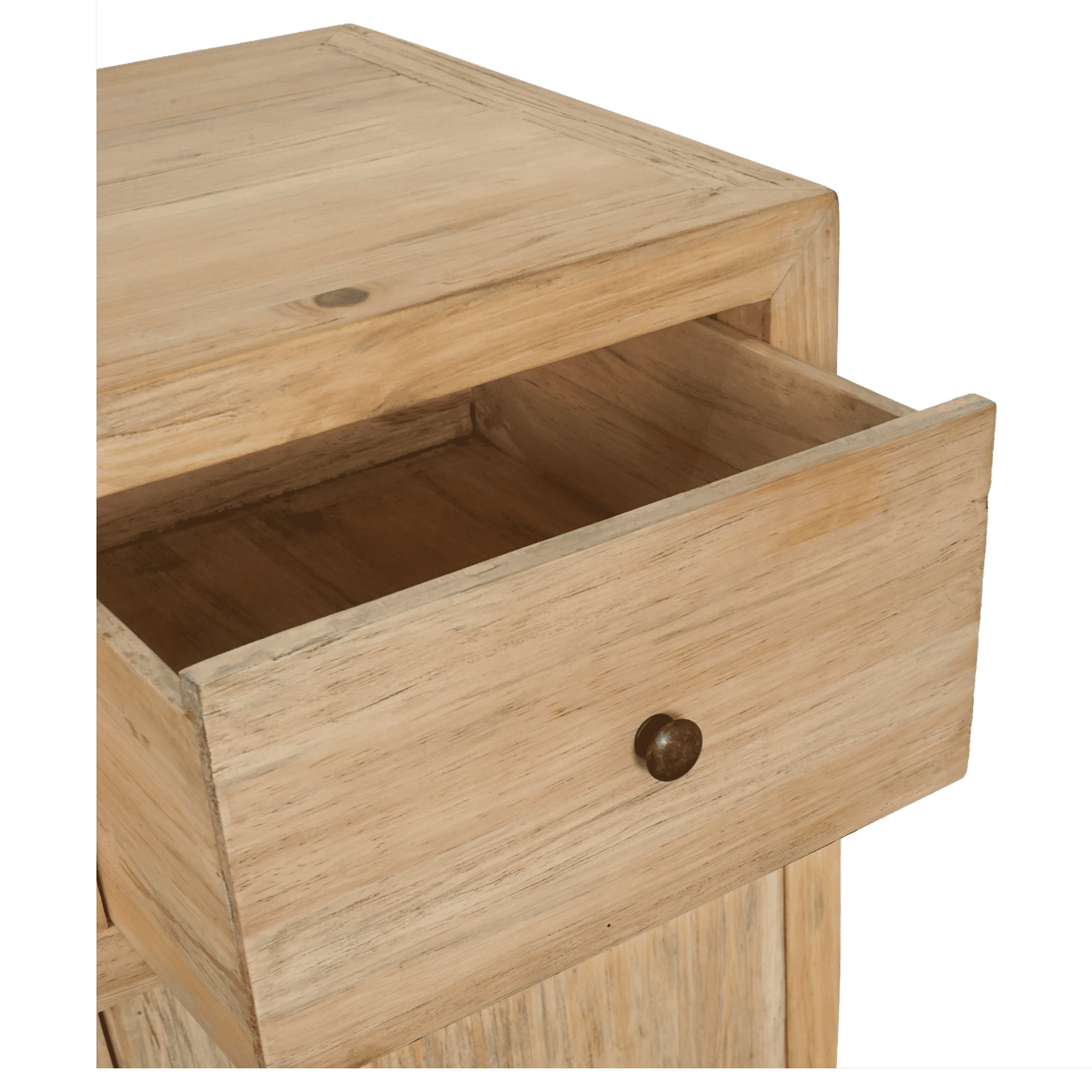 Joelle 4-Drawer 4-Door Sideboard in Distressed Rustic - Chocolate Wood