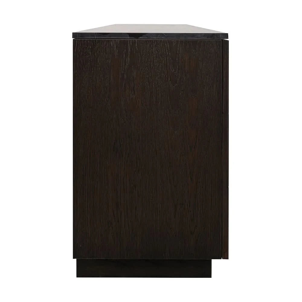 HAMPSHIRE WHITE MARBLE/SMOKED OAK 4-DOOR BUFFET/SIDEBOARD - MyChocolateWood