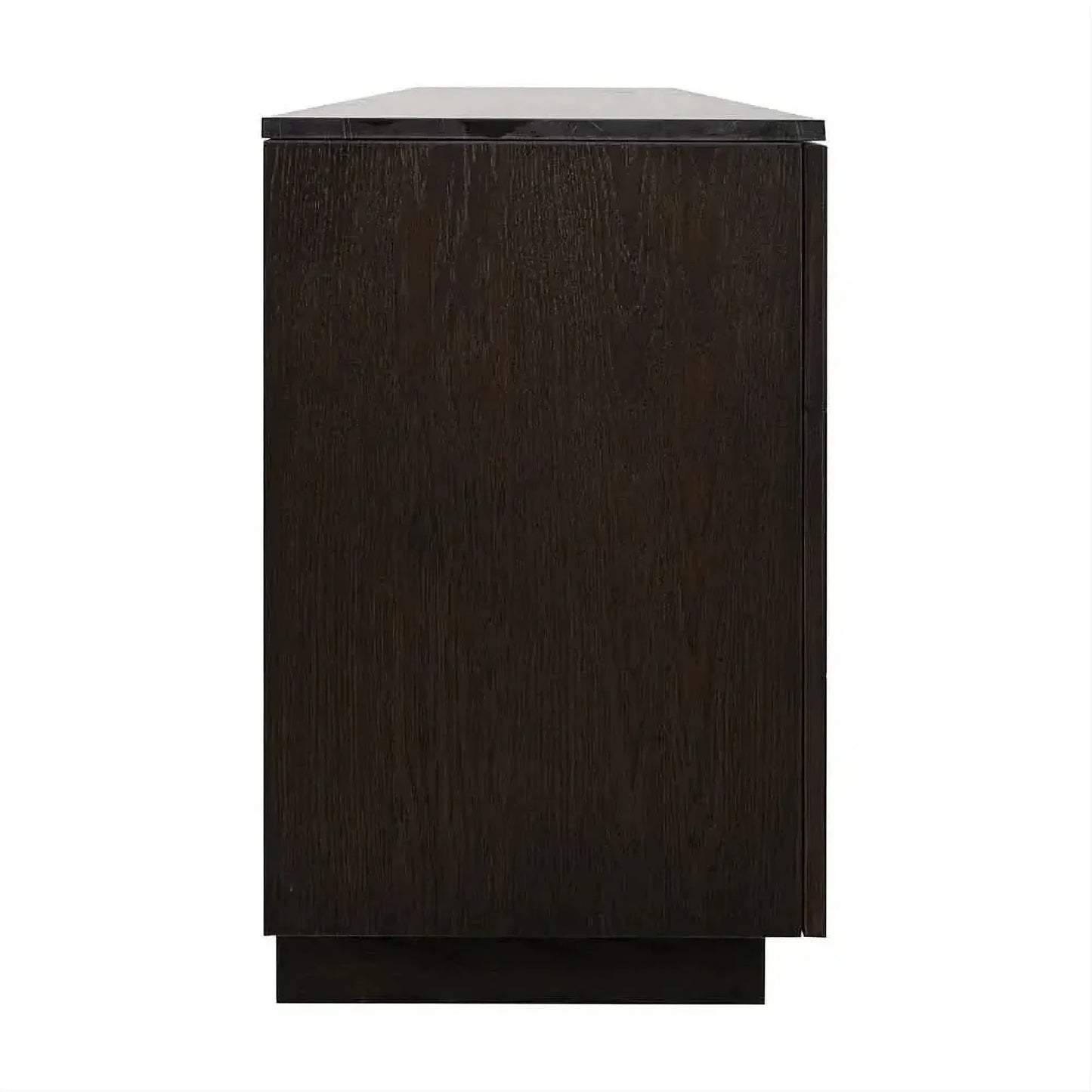 Hampshire 4-Door Buffet in Smoked Oak with White Marble Top - Chocolate Wood