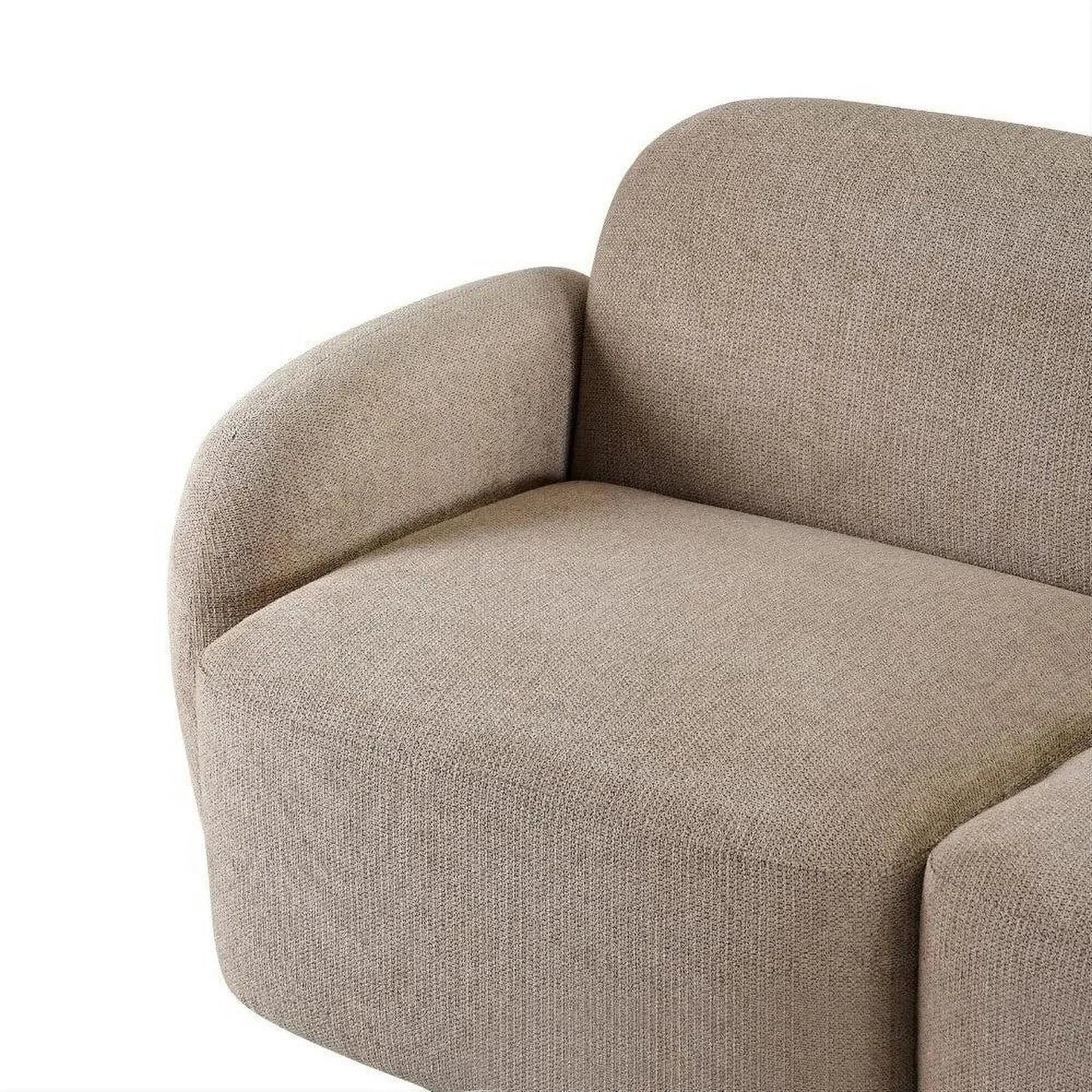 Lorelei 4-Seater Modular Chenille Sofa in Taupe - Chocolate Wood