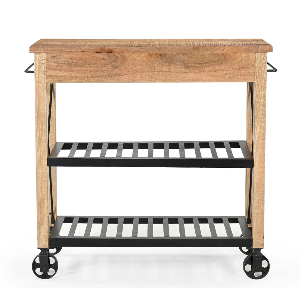 MEDGAR  RECYCLED BUTLERS TROLLEY ON WHEELS - MyChocolateWood