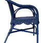 WENGLOR DEEP BLUE RATTAN ARMCHAIR ACCENT CHAIR/ LOUNGE CHAIR - MyChocolateWood