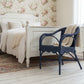 WENGLOR DEEP BLUE RATTAN ARMCHAIR ACCENT CHAIR/ LOUNGE CHAIR - MyChocolateWood