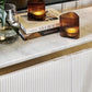 DENEUVE 3 DOOR BUFFET/SIDEBOARD WHITE WITH CARRARA MARBLE TOP - MyChocolateWood