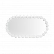 Carolyn Oval Mirror with White Mindi Wood Frame - Chocolate Wood