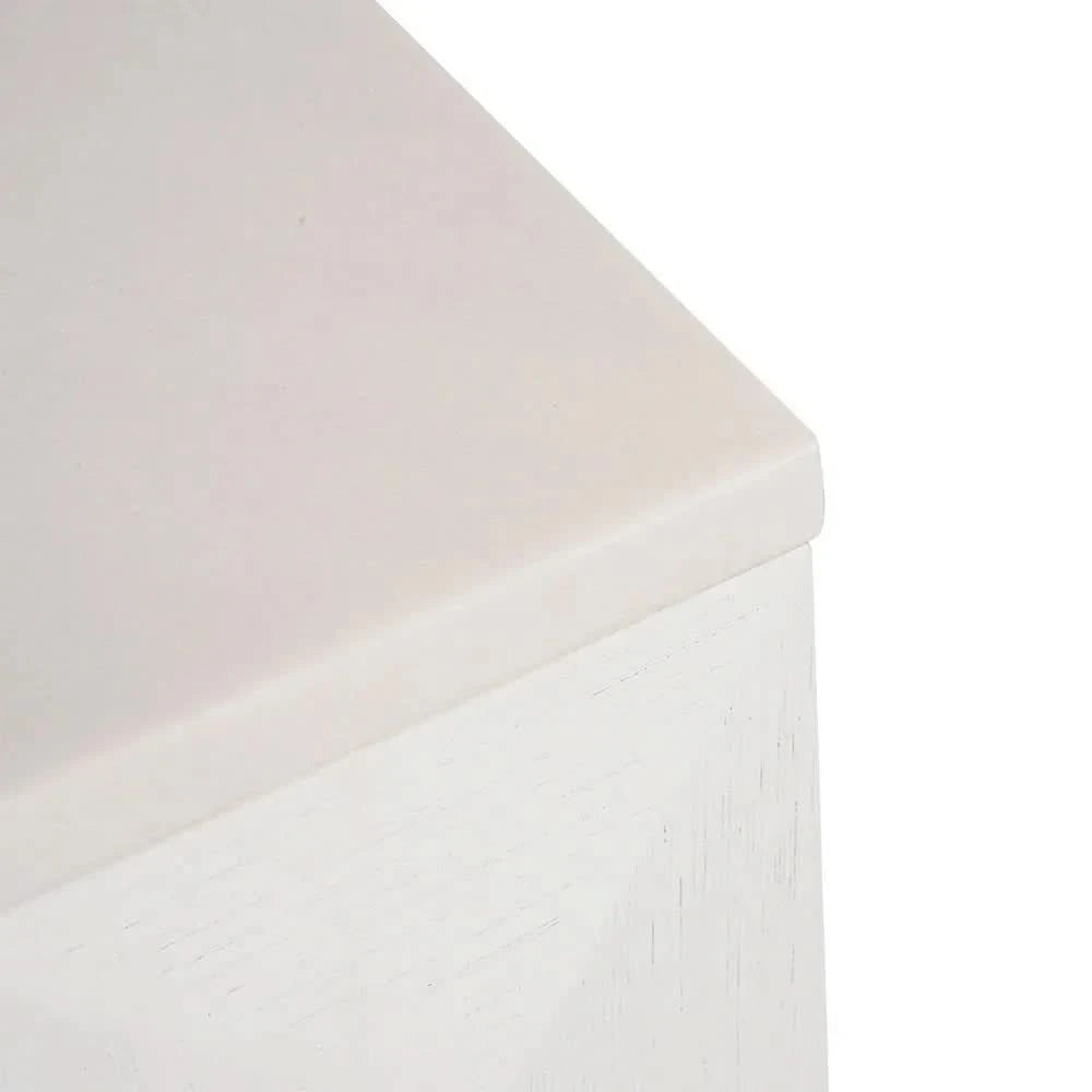 HAMPSHIRE WHITE MARBLE/WHITE OAK 2-DRAWER BEDSIDE TABLE - MyChocolateWood