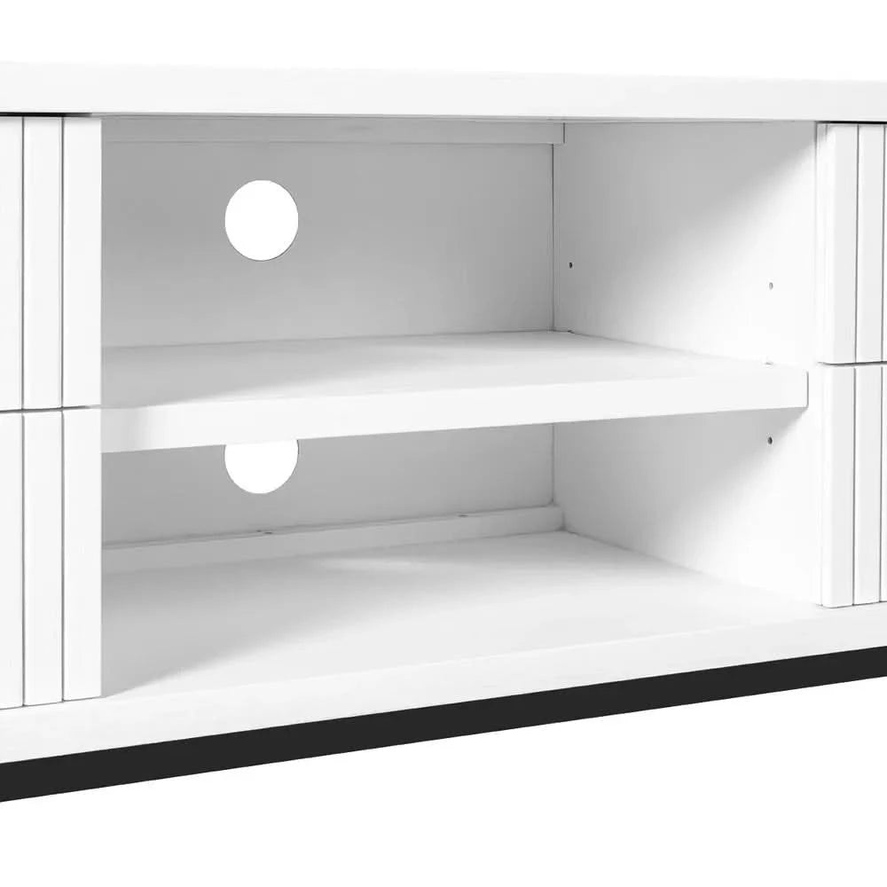 PEMBROKE OAK TIMBER 4-DRAWER TV UNIT ETU WHITE 200CM - MyChocolateWood