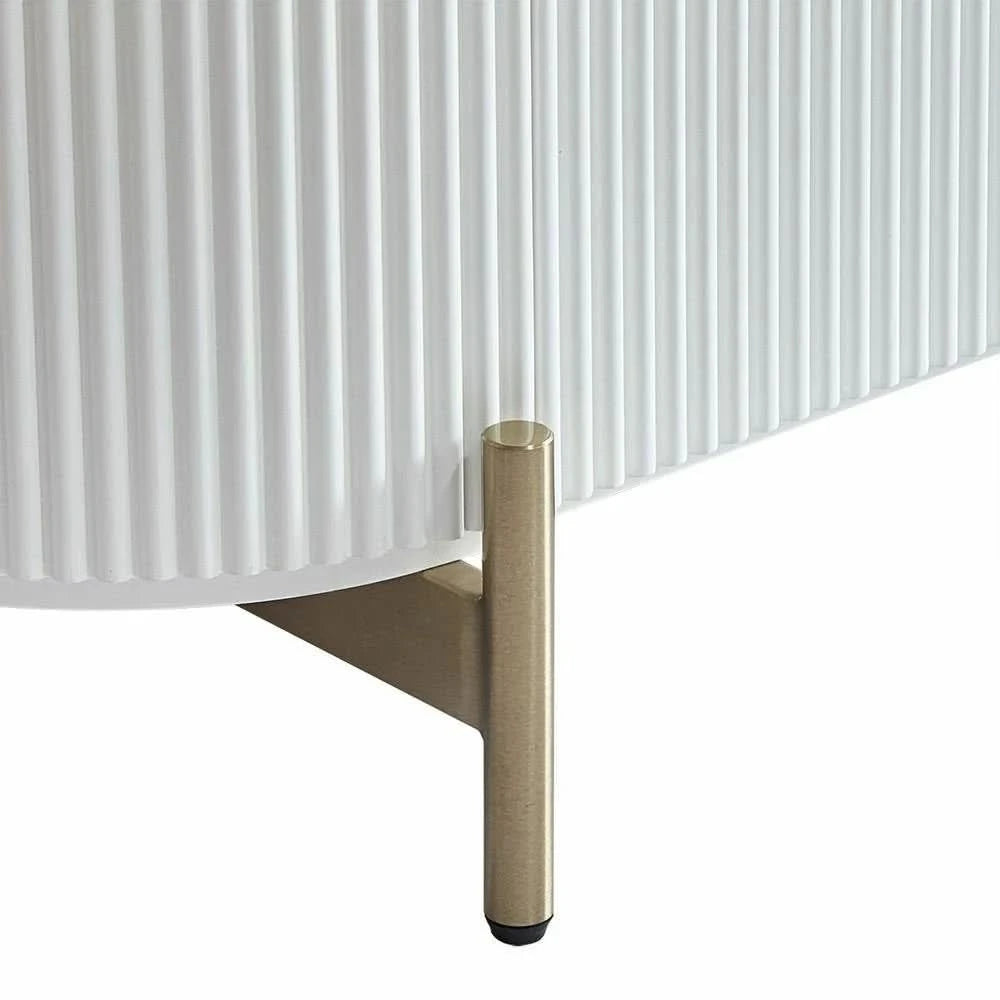 DENEUVE BEDSIDE TABLE WHITE WITH CARRARA MARBLE TOP - MyChocolateWood