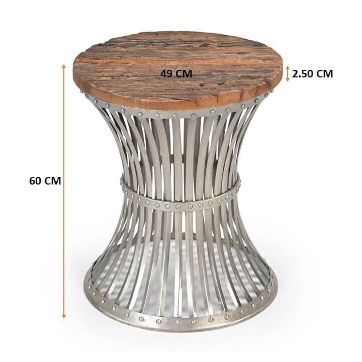 JUDE INVERTED WOOD & IRON SIDE TABLE/LAMP TABLE/ACCENT TABLE - MyChocolateWood