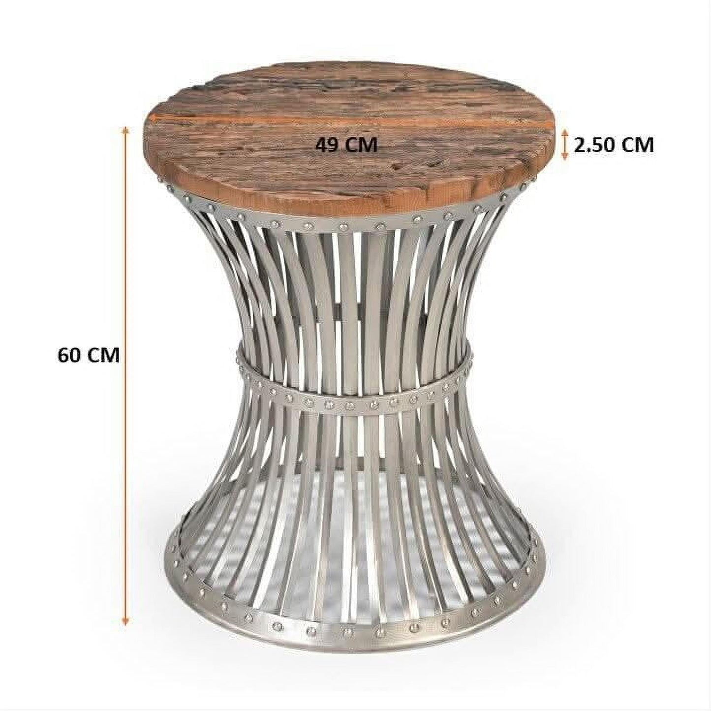 JUDE INVERTED WOOD & IRON SIDE TABLE/LAMP TABLE/ACCENT TABLE