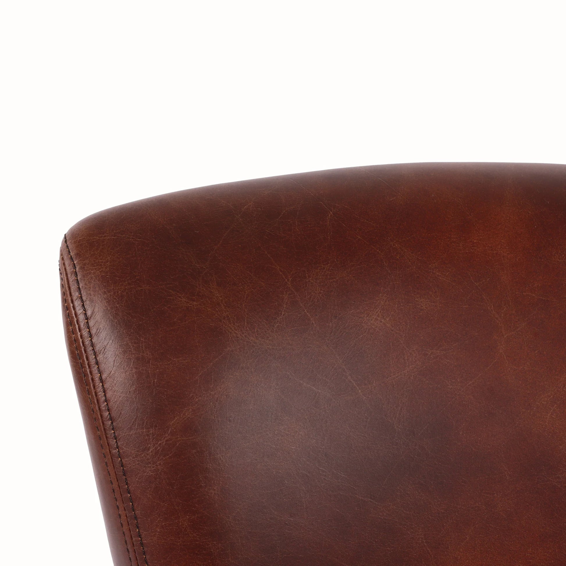 Morang Waxed Leather Counter Stool with Maron Legs