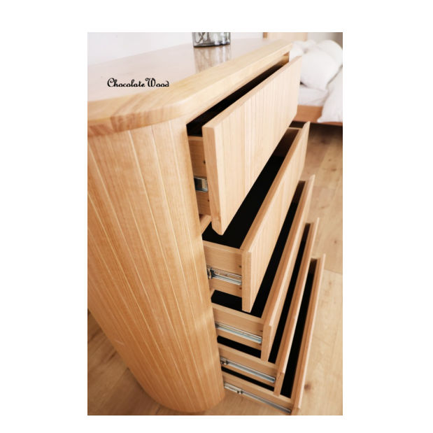 REMY SOLID & VENEER ASH TIMBER 5 DRAWER TALLBOY/5 DRAWER CHEST OF DRAWERS - MyChocolateWood