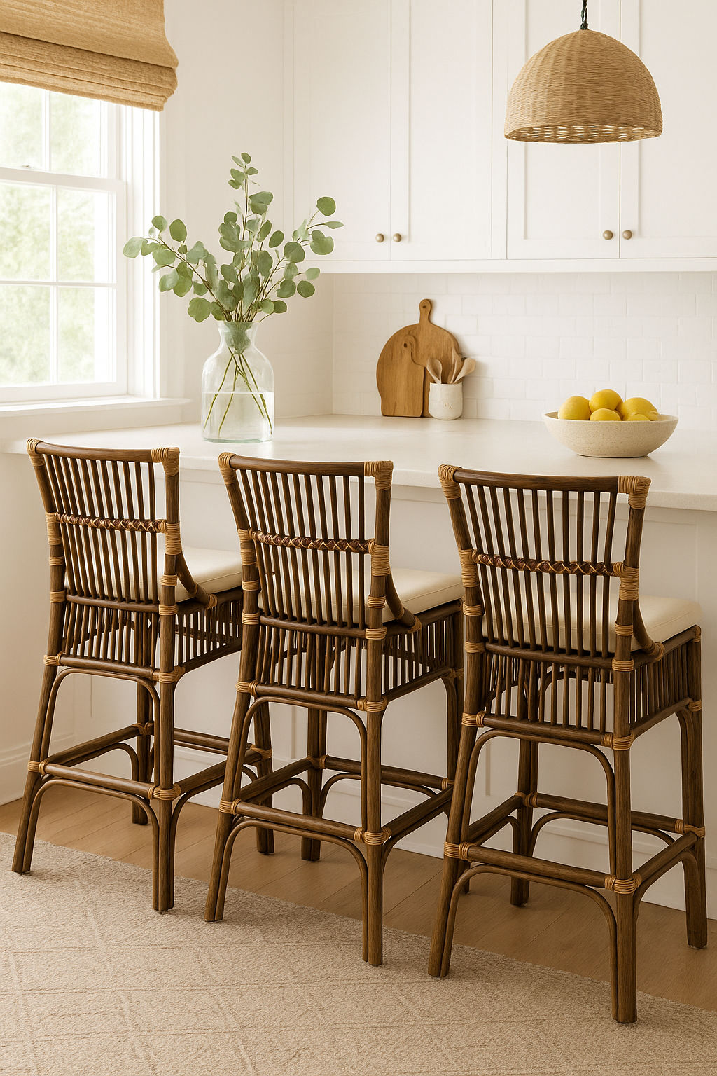 Bracken Rattan Bar Stool / Counter Stool - Antique