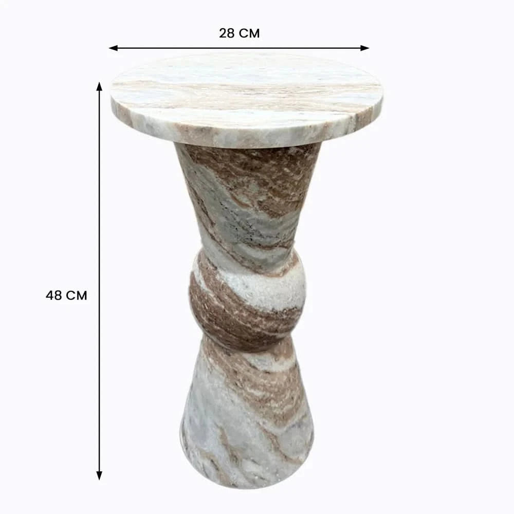 BERG SOLID MARBLE SIDE TABLE/LAMP TABLE/ACCENT TABLE - MyChocolateWood