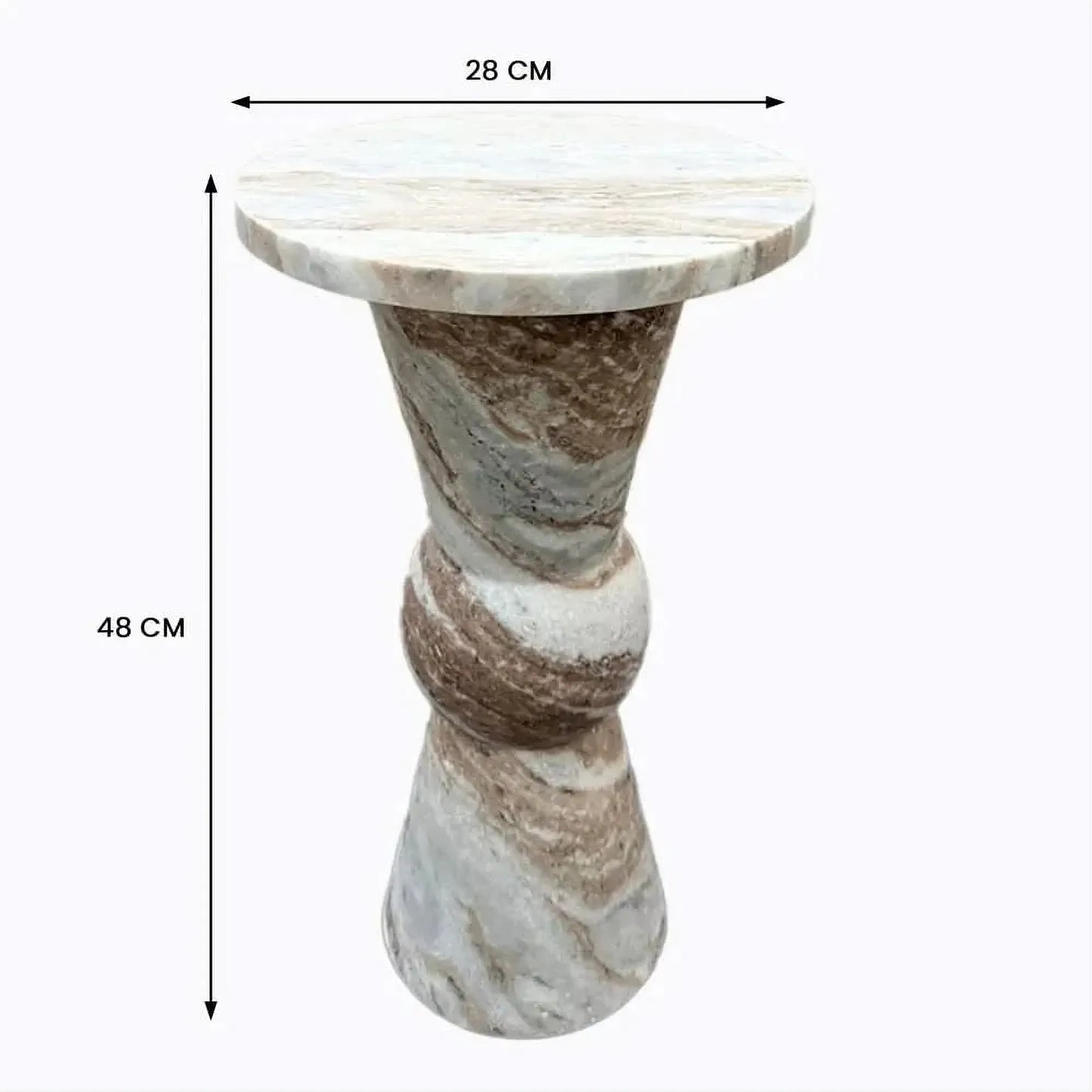 BERG SOLID MARBLE SIDE TABLE/LAMP TABLE/ACCENT TABLE - MyChocolateWood