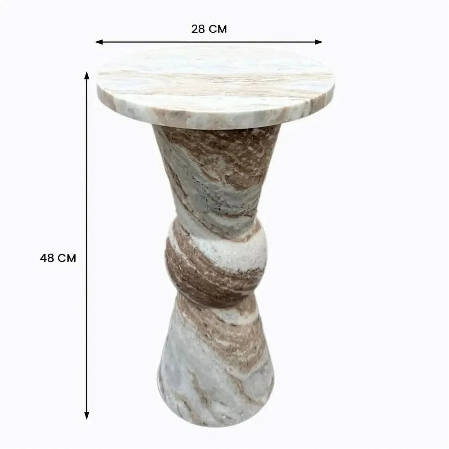 BERG SOLID MARBLE SIDE TABLE/LAMP TABLE/ACCENT TABLE