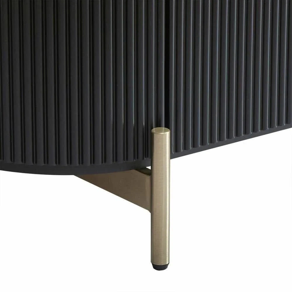 DENEUVE BEDSIDE TABLE BLACK WITH CARRARA MARBLE TOP - MyChocolateWood