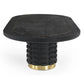 Raven Handmade Solid Mango Column Coffee Table with Gold Accents