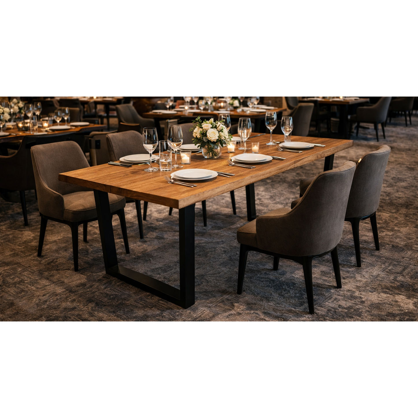 MONZA HARDWOOD DINING TABLE 220CM ANTIQUE BROWN (Copy)
